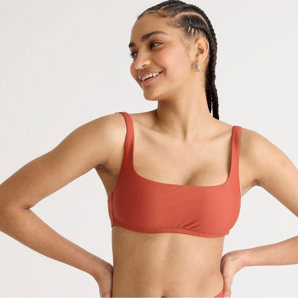 NWT J. Crew Squareneck Bikini Top in Wildfire